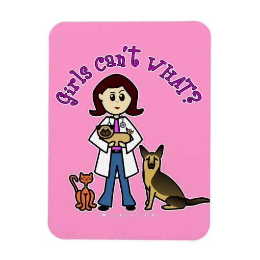 Lichte Vrouw dierenarts Magneet (Verticaal)