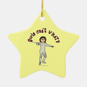 Lichte vrouwelijke omheining keramisch ornament