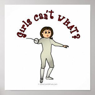 Lichte vrouwelijke omheining poster