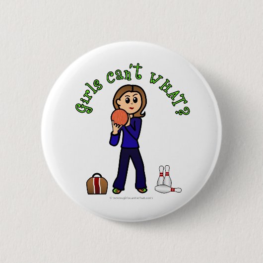 Lichte vrouwen Bowling Ronde Button 5,7 Cm (Voorkant)
