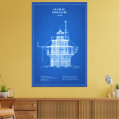 Lichte vuurtoren Duxbury Pier - Massachusetts - AD Canvas Afdruk (Insitu (Woonkamer))