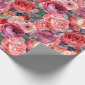 Lichte Waterverf Rozen Wrapping Paper Roll Cadeaupapier (Hoek)