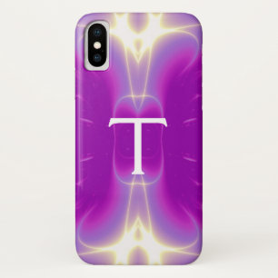 LICHTE WAVES MONOGRAM paars violet roze iPhone X Hoesje