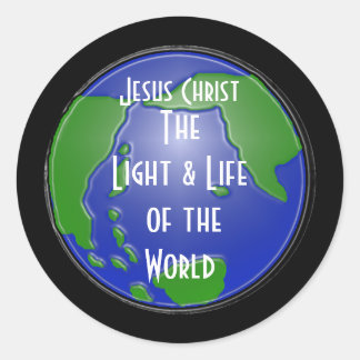 Lichte wereld, Jezus Christus, The Light & Life .. Ronde Sticker