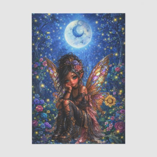 Lichte Whimsical Fantasy Bosfee Decoupage Tissuepapier (Voorkant)