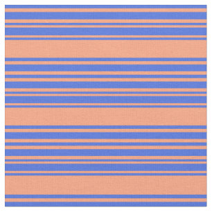 Lichte zalm en koninklijk blauw, gelinkt/gestreept stof