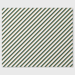 Lichte zalm, Zee groen, zwart en Mint Cream-lijnen Cadeaupapier