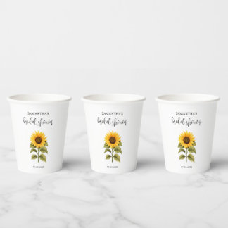 Lichte zonnebloemen Vrijgezellenfeest minimalistis Papieren Bekers