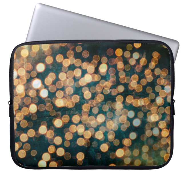 lichten backgrondabstract, achtergrond, zwart, ond laptop sleeve (Voorkant)