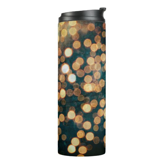 lichten backgrondabstract, achtergrond, zwart, ond thermosbeker (Gedraaid links)