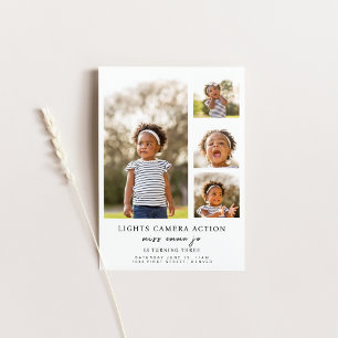 Lichten Camera Actie Foto Verjaardag Uitnodigen Kaart