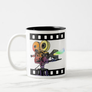 Lichten camera actie! tweekleurige koffiemok