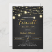 Lichten en Goud Elegant Script Afscheidsfeestje Kaart (Voorkant)