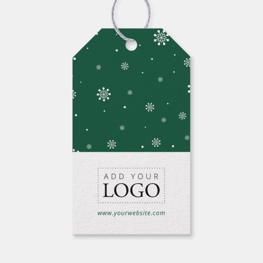 Lichten en Sneeuwgroene, prettige kerstbusiness-Lo Cadeaulabel (Achterkant)