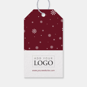 Lichten en sneeuwrode kerst-zakelijke Logo Cadeaulabel
