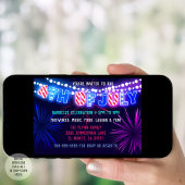 Lichten en vuurwerk 4de van de Partij van de Juli Kaart