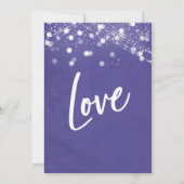 Lichten Getextuurde Trouwreceptie-Alleen Paars Kaart (Achterkant)