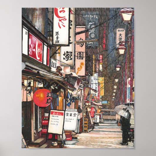 Lichten in de sneeuw poster (Voorkant)