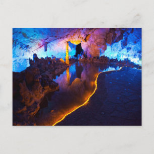 Lichten in Reed Flute Cave, China Briefkaart