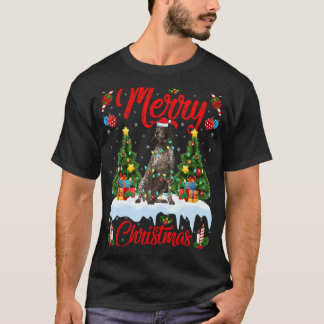 Lichten Kerstboom Kerstman Duitse Korthaar T-shirt