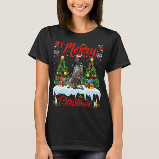Lichten Kerstboom Kerstman Duitse Staande Hond T-shirt