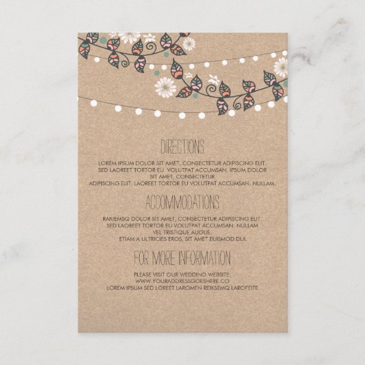 Lichten tak bruiloft details - Informatie Informatiekaartje (Voorkant)