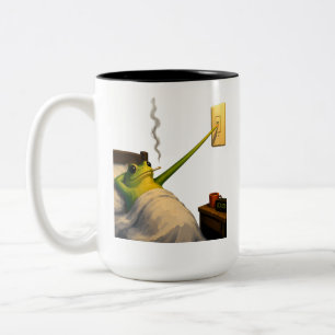 Lichten uit, nog steeds wakker tweekleurige koffiemok