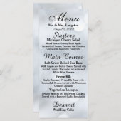Lichten Wit Zilver Sparkle Glitter Receptie Menu (Voorkant / Achterkant)
