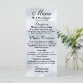 Lichten Wit Zilver Sparkle Glitter Receptie Menu (Staand voorkant)