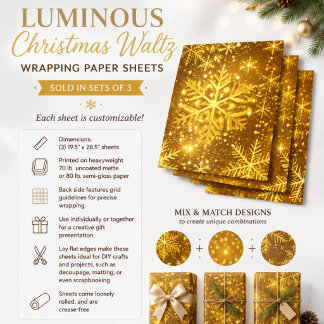 Lichtende Kerstwals Inpakpapier Vel