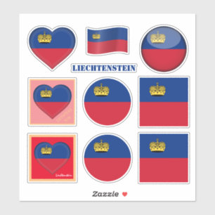 Lichtenstein autocollants et drapeau, coeur/sports