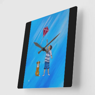 Lichter dan lucht Schilderij van Alfred Fox Vierkante Klok
