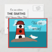 Lichter en Seagull Change of Address Briefkaart (Voorkant / Achterkant)