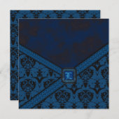 Lichtere blauwe en zwarte Gothic Kaart (Voorkant / Achterkant)