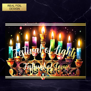 Lichtfeest Liefdesfest Menora Folie Feestdagenkaart