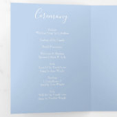 Lichtgeel & Bleek blauw Roos bruiloft programma's (Binnenzijde eerst)