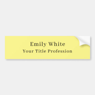 Lichtgeel Eenvoudig Elegant Modern Professioneel Bumpersticker
