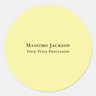 Lichtgeel Eenvoudig Elegant Modern Professioneel Ronde Sticker