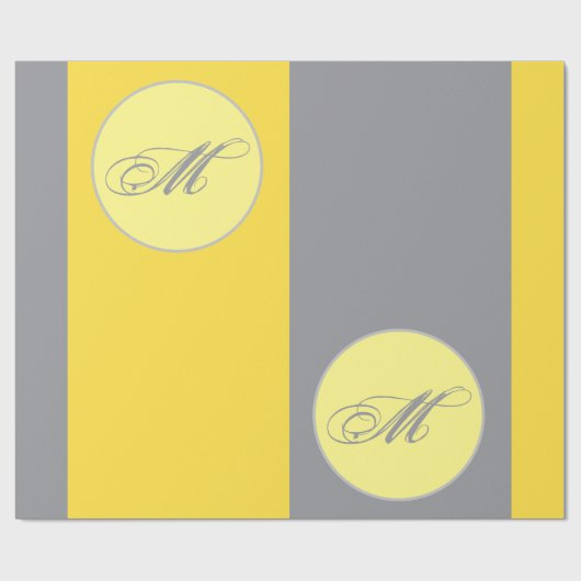 Lichtgeel en zachte grijze Customize-mokverpakking Cadeaupapier (Vlak)