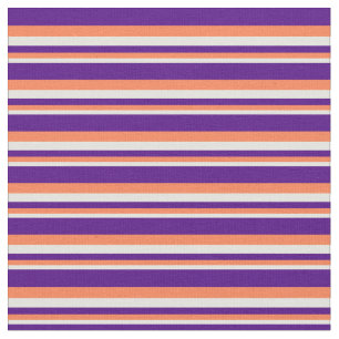 Lichtgeel, koraal en indigogekleurde strepen stof