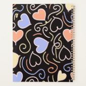 Lichtgekleurde harten op een zwarte achtergrond planner (Achterkant)