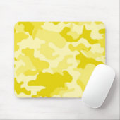 Lichtgele Camo Mousepad Muismat (Met muis)