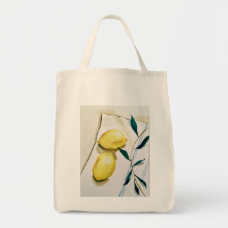 lichtgele citroenen met kruiden voor het koken tote bag