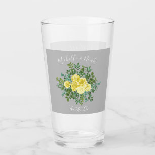 Lichtgele en grijze pony's en Roos Floral Wedding Glas