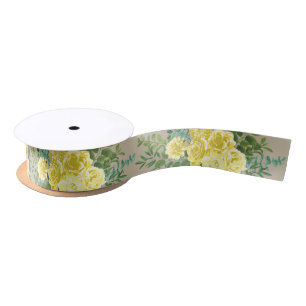 Lichtgele en Khaki Ecru Roos Floral Wedding Lint