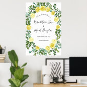Lichtgele pasteitjes en Roos (Floral Wedding) Poster (Thuiskantoor)