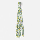 Lichtgele pasteitjes en Roos (Floral Wedding) Stropdas (Voorkant)