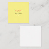 Lichtgele Plain Elegant Professioneel Dank u Informatiekaartje (Voorkant / Achterkant)