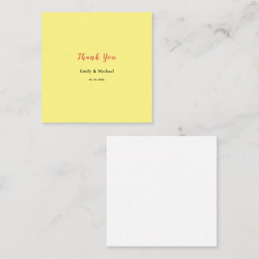 Lichtgele Plain Elegant Professioneel Dank u Informatiekaartje (Voorkant / Achterkant)