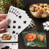 lichtgele roos pokerkaarten (Insitu)